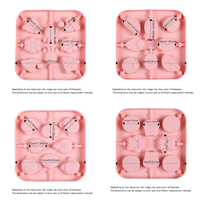 Formă din silicon pentru acadele Forme pentru prăjituri pentru bomboane tari, ciocolată, gumate, gumate, pentru înghețată, forma pentru pop, fluture, dinozaur, animal de companie