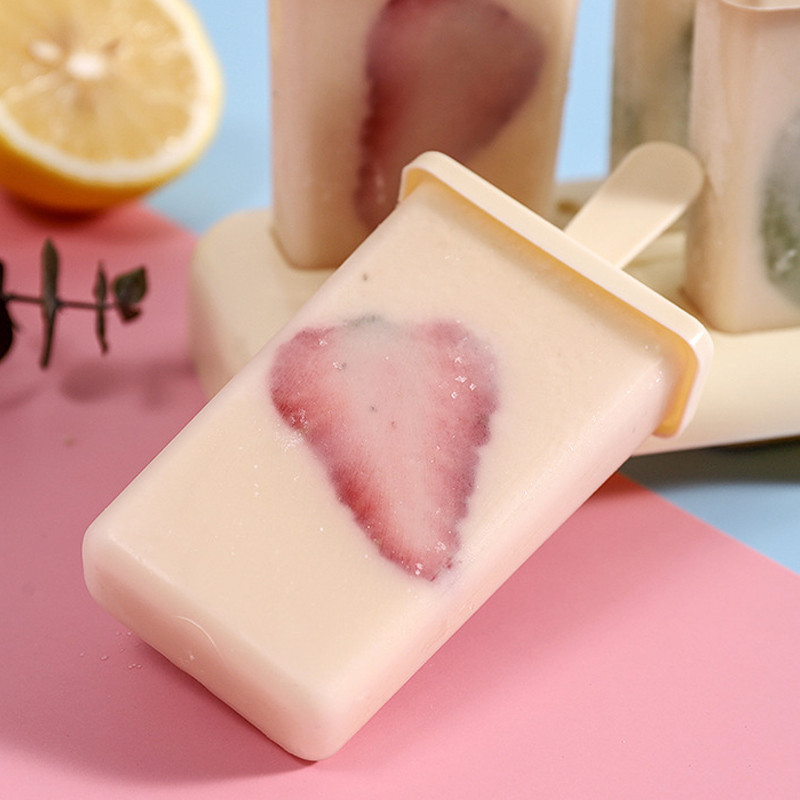 4/9 tk jäätisevormi vorm sügavkülmiku jaoks puuviljajääkuubiku valmistamise dessert pulga ja kaanega korduvkasutatav loominguline köögitööriist