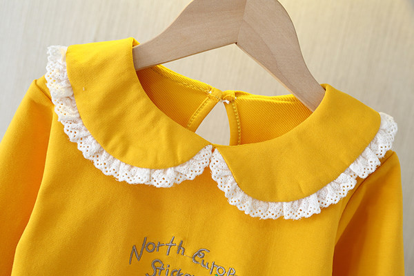 Moderna majica s izvezenim printom O-izreza za djevojčice