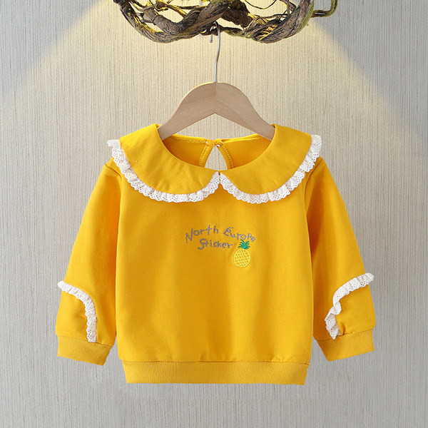 Moderna majica s izvezenim printom O-izreza za djevojčice