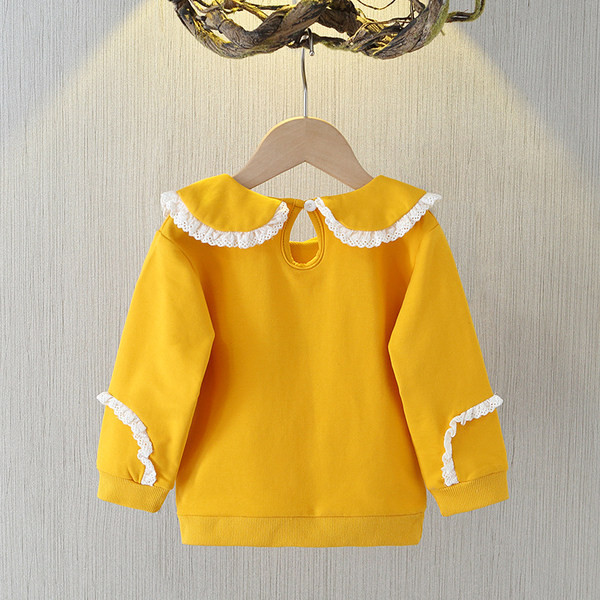 Moderna majica s izvezenim printom O-izreza za djevojčice