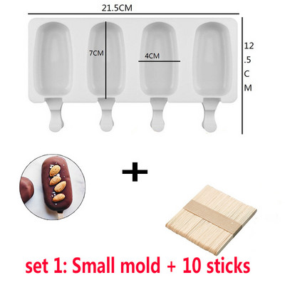 Formă din silicon pentru înghețată, bricolaj, făcută manual, ecologică, pentru popsicle, pentru mousse, pentru desert, pentru congelator, pentru desert, pentru cuburi de gheață, cu băț