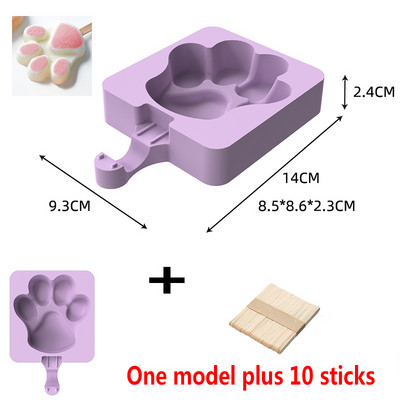 Formă din silicon pentru înghețată, bricolaj, făcută manual, ecologică, pentru popsicle, pentru mousse, pentru desert, pentru congelator, pentru desert, pentru cuburi de gheață, cu băț