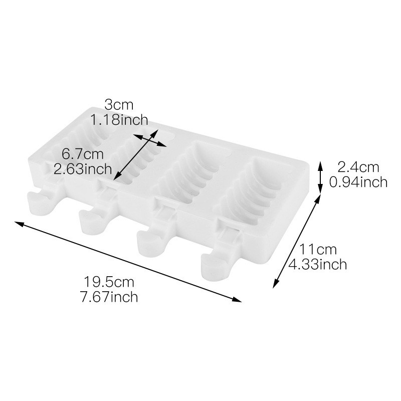 Formă din silicon pentru înghețată, bricolaj, făcută manual, ecologică, pentru popsicle, pentru mousse, pentru desert, pentru congelator, pentru desert, pentru cuburi de gheață, cu băț