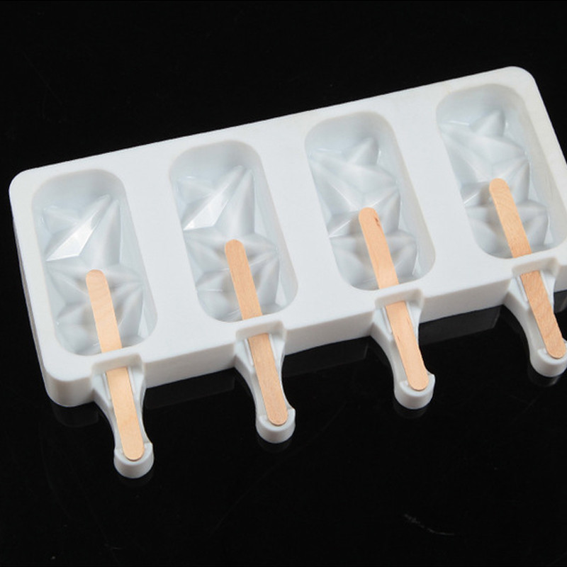 Formă din silicon pentru înghețată, bricolaj, făcută manual, ecologică, pentru popsicle, pentru mousse, pentru desert, pentru congelator, pentru desert, pentru cuburi de gheață, cu băț