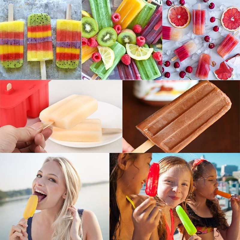 Élelmiszer-minőségű popsikló szilikon formák 4/10 üreges házi konyhai fagylalt szilikon BPA mentes fagyasztott jégkrémkészítő