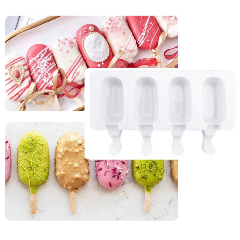 4/8 Cell Magnum Silikoninė Forma Silikoninė Ledų Forma Popsicle Formos „Pasidaryk pats“ ledų formelės ledų formavimo formavimo formelės ledų padėklas