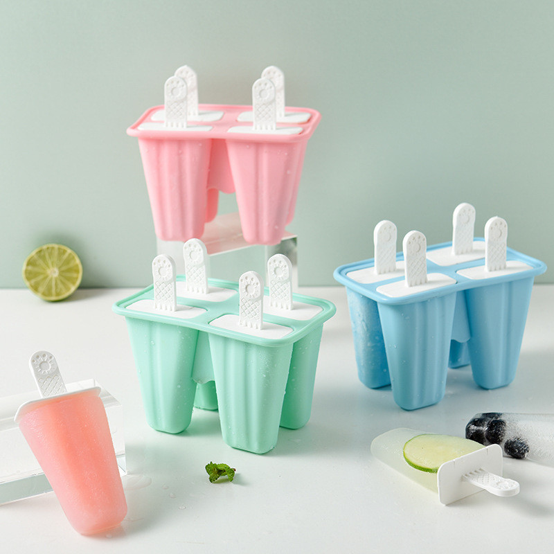Cutie de gheata creativa Mucegai pentru inghetata din silicon Mold reutilizabila DIY pentru Popsicle 4 Grile 6 Grile Cutie pentru Inghetata Popsicle Accesorii de bucatarie