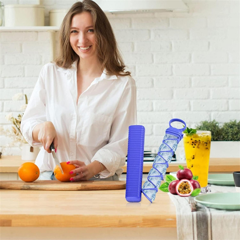 Tavă de gheață extrasă, bară, pungă pentru prepararea gheții. Tavă de gheață reutilizabilă stivuabilă cu capac.