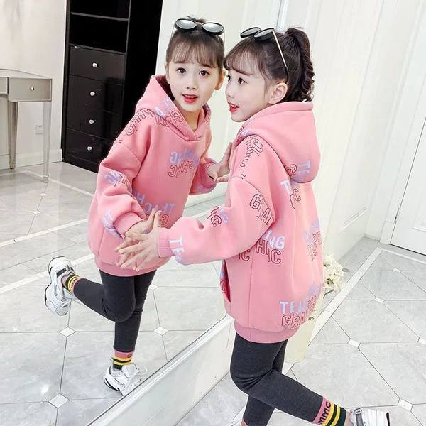 Hanorac casual pentru copii cu litere pentru fete