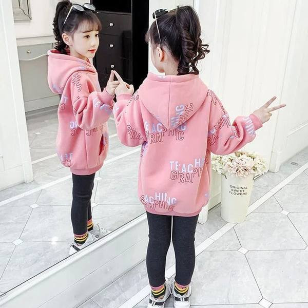 Hanorac casual pentru copii cu litere pentru fete