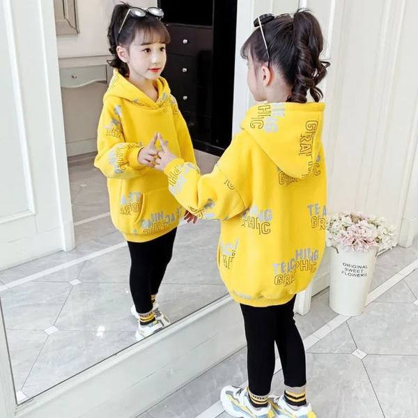 Hanorac casual pentru copii cu litere pentru fete