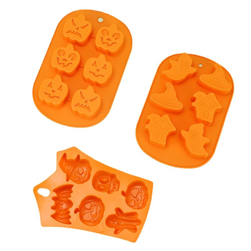 Halloween Horror Cap de dovleac Mucegai din silicon Liliacul Fantomă Craniu Decor de ciocolată Instrument de coacere a prăjiturii DIY Înghețată Budincă Jeleu