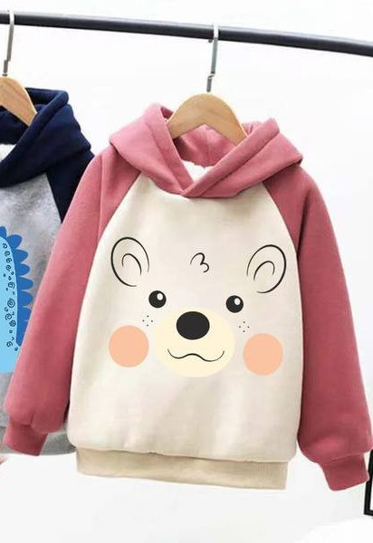 Hanorac pentru copii pentru fete - cu gluga si captuseala