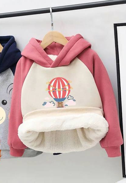 Hanorac pentru copii pentru fete - cu gluga si captuseala