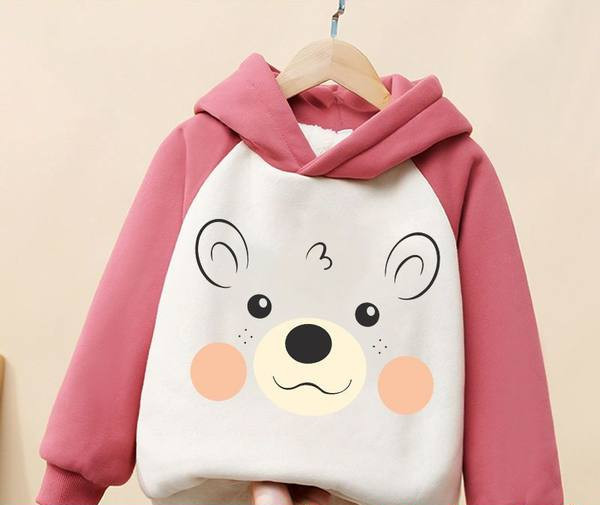 Hanorac pentru copii pentru fete - cu gluga si captuseala