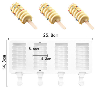 4/8 cellás fagylalt szilikonforma nyári popsiklóforma jégkocka készítő fagyasztó gyümölcslé barkács jégtálca sütőeszközök és rudak