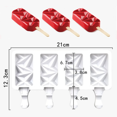 4/8 cellás fagylalt szilikonforma nyári popsiklóforma jégkocka készítő fagyasztó gyümölcslé barkács jégtálca sütőeszközök és rudak
