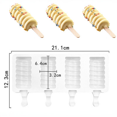 4/8 cellás fagylalt szilikonforma nyári popsiklóforma jégkocka készítő fagyasztó gyümölcslé barkács jégtálca sütőeszközök és rudak