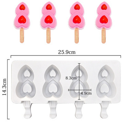 4/8 cellás fagylalt szilikonforma nyári popsiklóforma jégkocka készítő fagyasztó gyümölcslé barkács jégtálca sütőeszközök és rudak