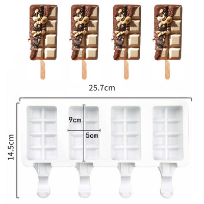 4/8 cellás fagylalt szilikonforma nyári popsiklóforma jégkocka készítő fagyasztó gyümölcslé barkács jégtálca sütőeszközök és rudak
