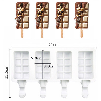 4/8 cellás fagylalt szilikonforma nyári popsiklóforma jégkocka készítő fagyasztó gyümölcslé barkács jégtálca sütőeszközök és rudak