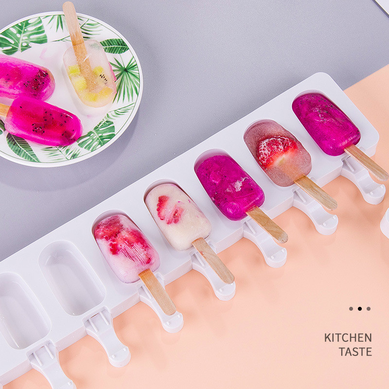 4/8 cellás fagylalt szilikonforma nyári popsiklóforma jégkocka készítő fagyasztó gyümölcslé barkács jégtálca sütőeszközök és rudak