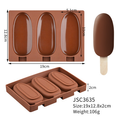 Φόρμα παγωτού 4 κυψελών μεγάλου μεγέθους Φόρμα παγωτού Δίσκος παγωτού Φόρμα για παγωτό DIY Φόρμα παγωτού Ice Pop Maker Mold Δίσκος παγωτού