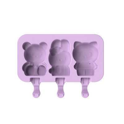 Silikoonist jäätisevorm kaanega Loomade kujuga želee DIY omatehtud armsad multifilmijäätised korduvkasutatavad popsiklipulga jäävormid