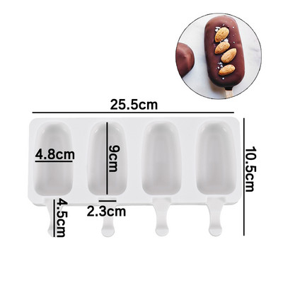 Mucegai 3D pentru înghețată, din silicon, lucrat manual, cu ajutorul mediului, pentru ghicitoare, mousse, desert, congelator, suc pentru cuburi de gheață, tavă pentru butoaie