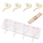 2022 Formă de silicon pentru înghețată cu bețișoare de lemn Magnum pentru tort, labe de pisică, inimă, cub de gheață, cub de gătit pentru palete, pentru forma de gheață DIY