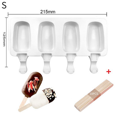 2022 Formă de silicon pentru înghețată cu bețișoare de lemn Magnum pentru tort, labe de pisică, inimă, cub de gheață, cub de gătit pentru palete, pentru forma de gheață DIY