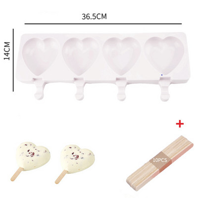 2022 Силиконова форма за сладолед с дървени пръчици Magnum Cake Mold Cat Paw Heart Ice Pop Cube Popsicle Molds Maker DIY Ice Form