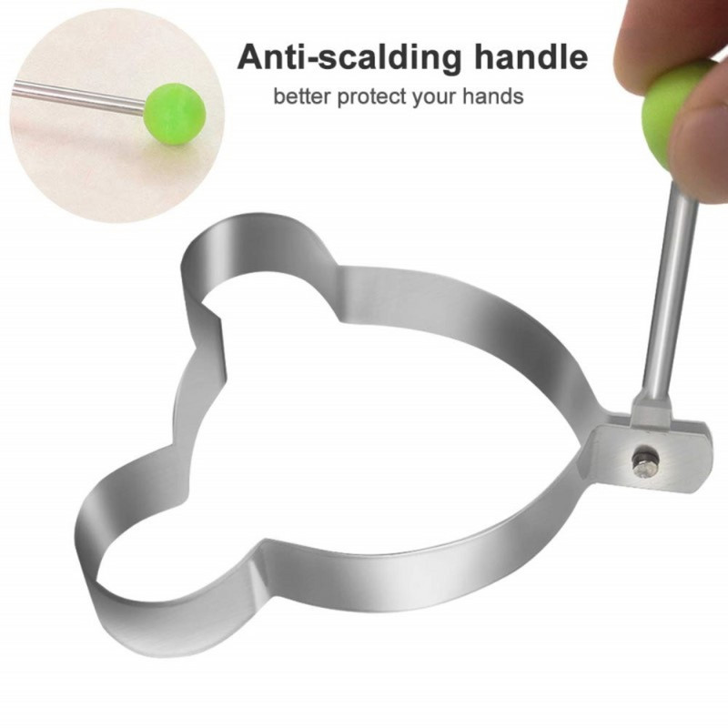 Mold din oțel inoxidabil în 5 stiluri pentru ouă prăjite.