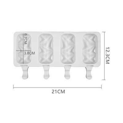 Mini silikonski kalupi za sladoled s 4 udubljenja za pečenje, kalupi za sladoled, kalupi za sladoled, ovalni kalup za kolače, čokoladne kolače za DIY Ice Pops