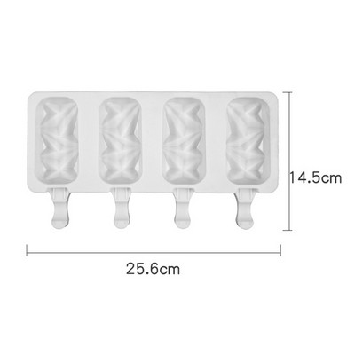 4 Cavități de coacere Mini Forme din silicon pentru înghețată Forme pentru Popsicle Forme de casă pentru prăjituri de ciocolată pentru bricolaj Ice Pops Oval