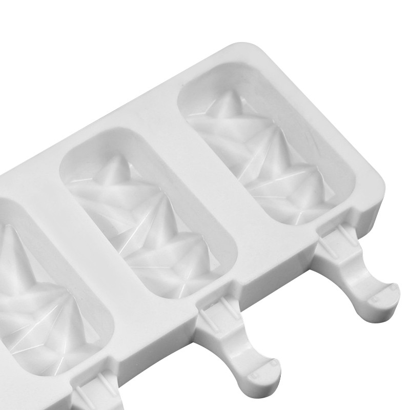 4 Cavități de coacere Mini Forme din silicon pentru înghețată Forme pentru Popsicle Forme de casă pentru prăjituri de ciocolată pentru bricolaj Ice Pops Oval