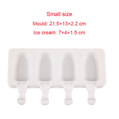 4Grid-8 Grid Ledų formelių formavimo aparatai Silikoninė Stora medžiaga „Pasidaryk pats“ Ledo kubelių formelės Desertų formelių padėklas su popsikais