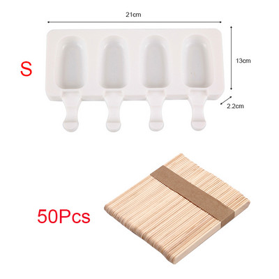 4Grid-8 Grid Ledų formelių formavimo aparatai Silikoninė Stora medžiaga „Pasidaryk pats“ Ledo kubelių formelės Desertų formelių padėklas su popsikais
