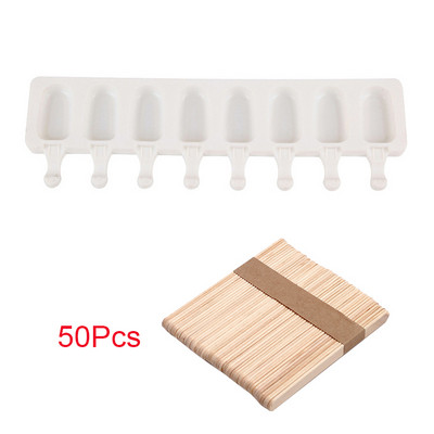 4Grid-8 Grid Ledų formelių formavimo aparatai Silikoninė Stora medžiaga „Pasidaryk pats“ Ledo kubelių formelės Desertų formelių padėklas su popsikais