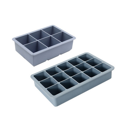 Formă pentru cuburi de gheață din silicon, cu grilă mare, cu 3 culori, tavă flexibilă pentru cuburi de gheață din silicon cu capac, gadgeturi și accesorii de bucătărie