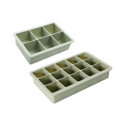 Formă pentru cuburi de gheață din silicon, cu grilă mare, cu 3 culori, tavă flexibilă pentru cuburi de gheață din silicon cu capac, gadgeturi și accesorii de bucătărie