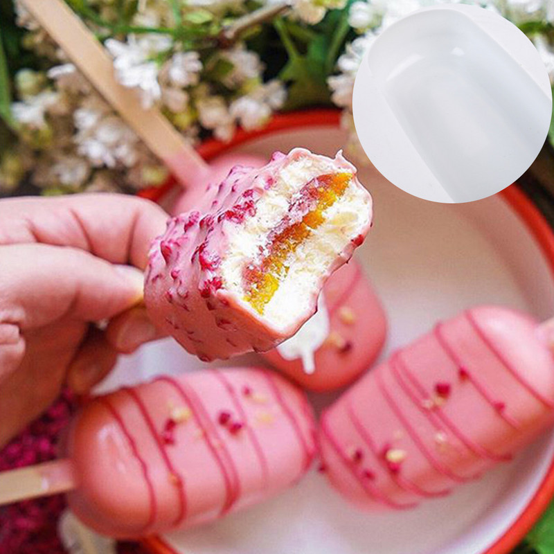 Silikonski kalup za sladoled s 4 ćelije Ljetni kalup za sladoled Ice Pop Aparat za zamrzavanje voćnih sokova Posuda za led Kalup za sladoled Alati za pečenje kolača
