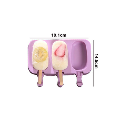 Καλούπι σιλικόνης Χαριτωμένο καλούπι παγωτού κινουμένων σχεδίων με καπάκι Επαναχρησιμοποιήσιμο Καλοκαιρινό DIY Σπιτικό Εργαλείο παρασκευής φόρμας για παγοθήκες