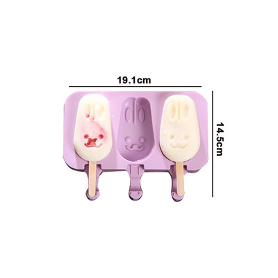 Καλούπι σιλικόνης Χαριτωμένο καλούπι παγωτού κινουμένων σχεδίων με καπάκι Επαναχρησιμοποιήσιμο Καλοκαιρινό DIY Σπιτικό Εργαλείο παρασκευής φόρμας για παγοθήκες