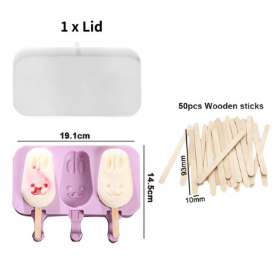 Καλούπι σιλικόνης Χαριτωμένο καλούπι παγωτού κινουμένων σχεδίων με καπάκι Επαναχρησιμοποιήσιμο Καλοκαιρινό DIY Σπιτικό Εργαλείο παρασκευής φόρμας για παγοθήκες