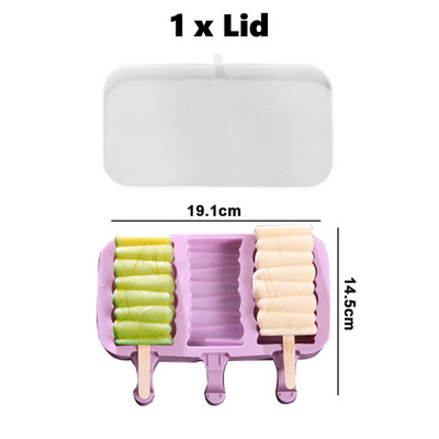 Καλούπι σιλικόνης Χαριτωμένο καλούπι παγωτού κινουμένων σχεδίων με καπάκι Επαναχρησιμοποιήσιμο Καλοκαιρινό DIY Σπιτικό Εργαλείο παρασκευής φόρμας για παγοθήκες