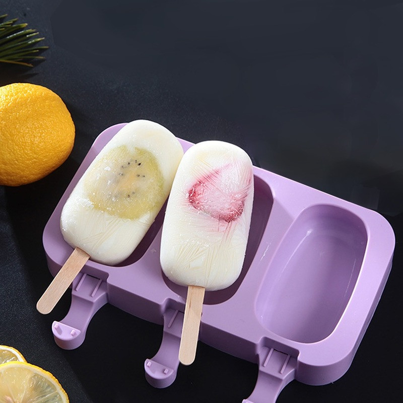 Καλούπι σιλικόνης Χαριτωμένο καλούπι παγωτού κινουμένων σχεδίων με καπάκι Επαναχρησιμοποιήσιμο Καλοκαιρινό DIY Σπιτικό Εργαλείο παρασκευής φόρμας για παγοθήκες
