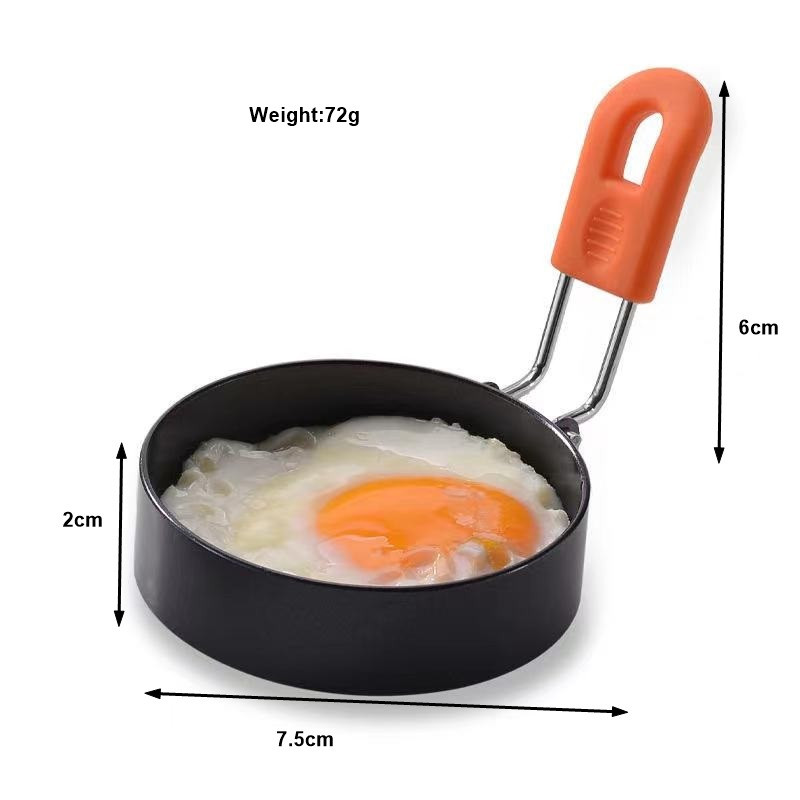 Inele pentru prăjirea ouălor din oțel inoxidabil Formă rotundă pentru braconaj prăjită Mașină de făcut omlete Instrumente de gătit Mâner accesorii antiaderente pentru bucătărie
