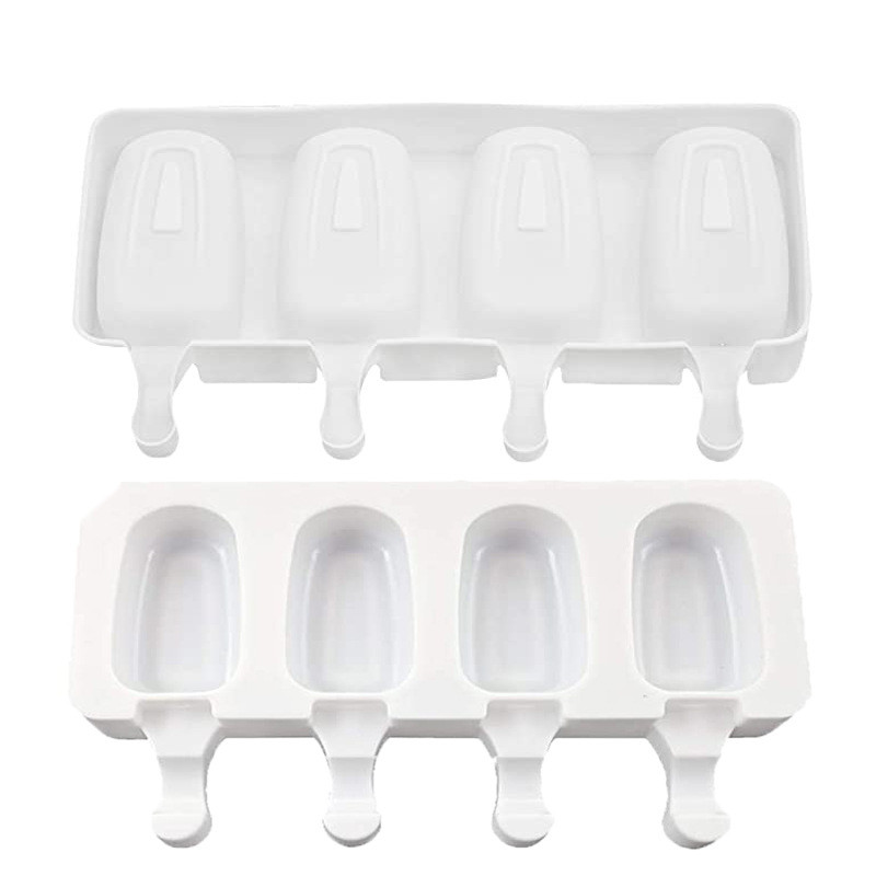 Forme pentru înghețată din silicon cu 4/8 cavități DIY, de casă, prăjituri de ciocolată, desert, congelator, forme pentru suc cu bastoane, consumabile pentru petreceri de vară